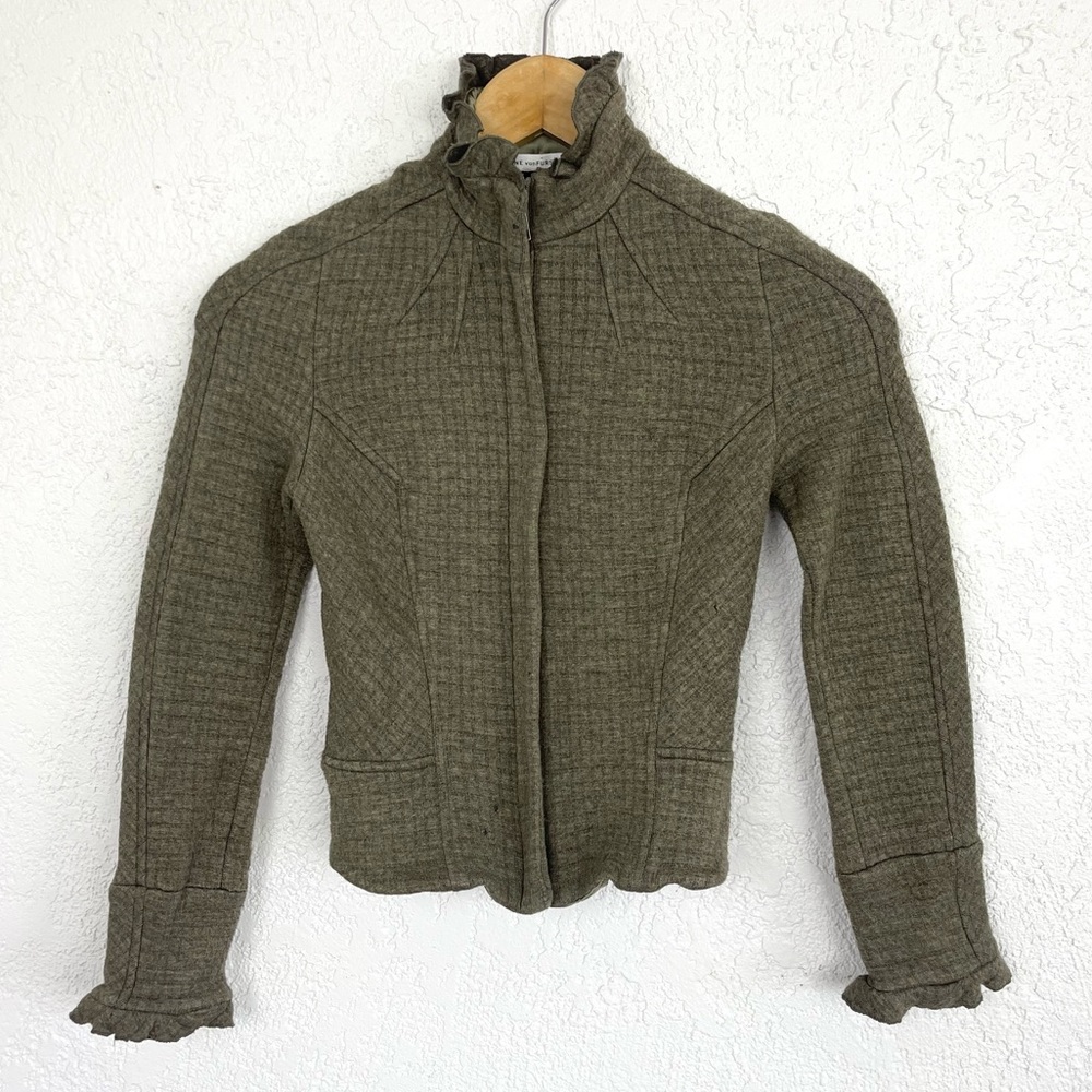 Diane von Furstenberg Basia Jacket Army Olive Green